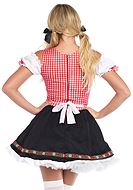 Oktoberfest waitress, costume dirndl dress, lacing, ruffles, cold shoulder, apron